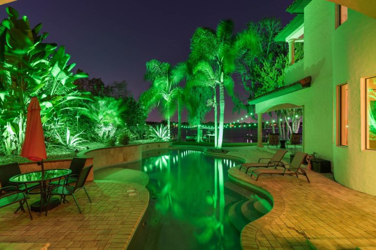 green pool lighting